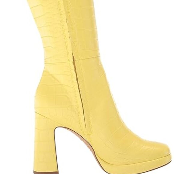 CIRCUS BY SAM EDELMAN Freda High Shaft Boot size 7.5 Stunning Yellow NEW - Picture 2 of 8